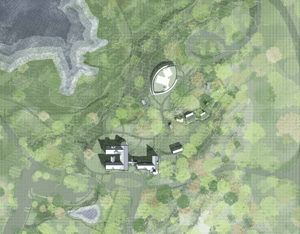 Campus map with Nature Center and new Education Center